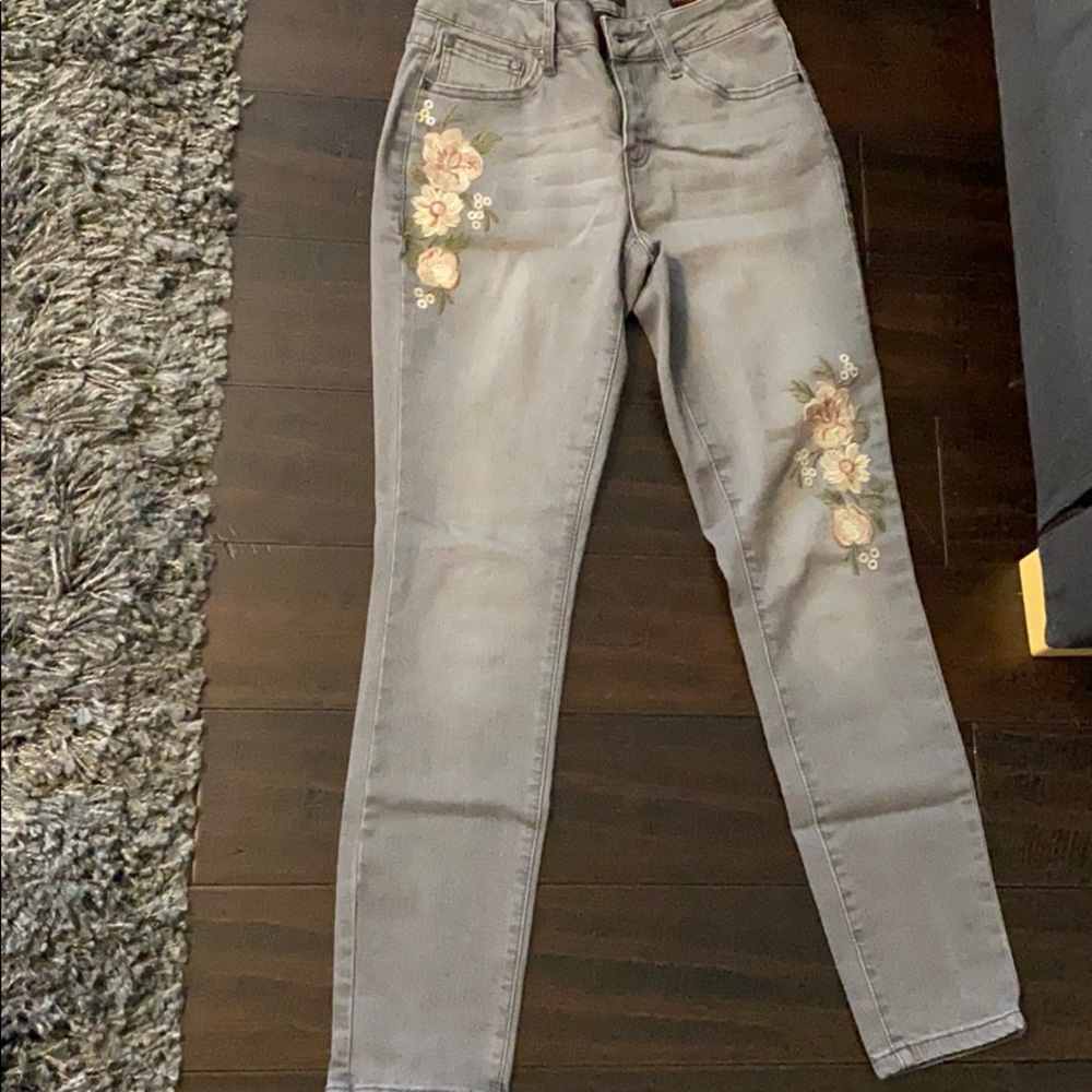 Floral jeans- 2- worn once
